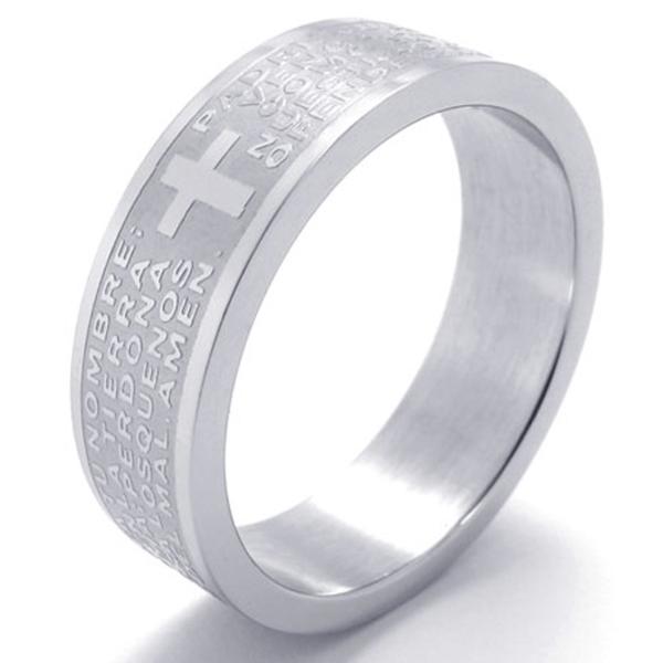 PW 高品質316Lステンレス Lords-Prayer 指輪 条件付 送料無料 21720