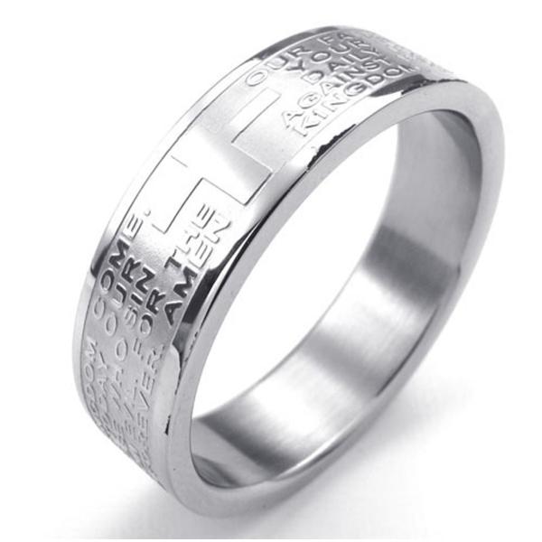 PW 高品質316Lステンレス Lords-Prayer 指輪 条件付 送料無料 22670