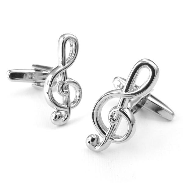 PW 高品質真鍮 電気めっき 音符 カフス 条件付 送料無料 24661