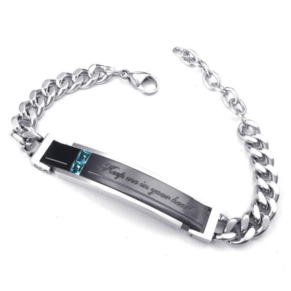 PW 高品質ステンレス ジルコン カップル ブレスレット 24737