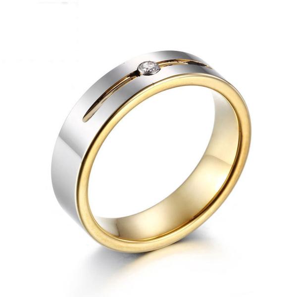 リング[ラッピング対応] PW 高品質100%純タングステン ダイヤCZ シルバーxゴールド 極上の...