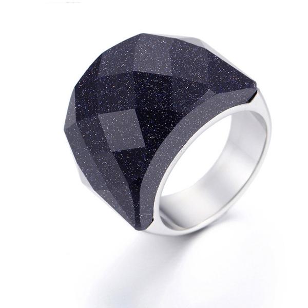 リング[ラッピング対応] PW 高品質316Lステンレス シルバー銀 猫目石キャッツアイ インパクト...