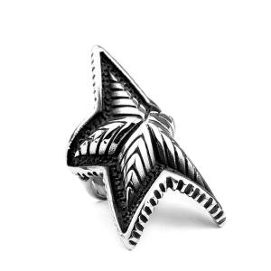 リング[ラッピング対応] PW 精良SUS316L製 シルバ銀色 BIGBANGやJSB愛用スタイル 海星 五芒星 スター ring / 幅20-23mm 14-28号 10-19g 条件付送料無料61108