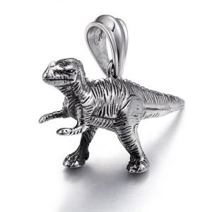 [ラッピング対応] PW 精良SUS316L製 シルバー銀 恐竜 ティラノサウルス tyrannosaurus rex pendant /  長さ58mm 幅26mm 25g 条件付送料無料61130｜pwatch2014