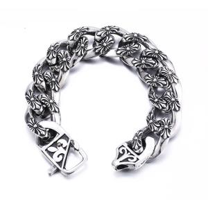 ブレスレット[ラッピング対応] PW 精良SUS316L製 シルバー銀色 クロムハーツ風 百合の紋章 bracelet / 長さ180-225mm 幅15mm 条件付送料無料61233