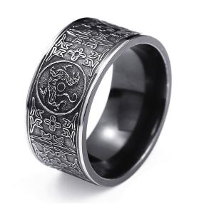指輪 リング[ラッピング対応] PW 精良SUS316L製 四神お守り 天の四方の方角を司る霊獣 青龍 朱雀 白虎 玄武 ring /  幅10mm 14-28号 9g 条件付送料無料61309