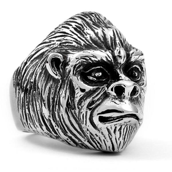 指輪 リング[ラッピング対応] PW 精良SUS316L製 シルバー銀色 猿人 類人猿 ape ma...