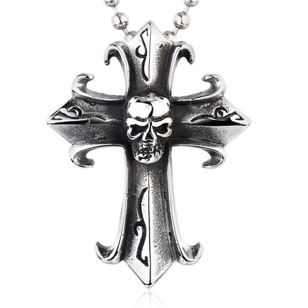 ペンダント[ラッピング対応] PW 精良SUS316L製 シルバー クロームハイツ風 髑髏 スカル ...
