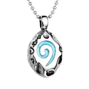 ペンダント[ラッピング対応] PW 精良SUS316L製 銀x青 ウォークラフトのハースストーン Hearthstone pendant /  長さ47mm 幅28mm 条件付送料無料61478｜pwatch2014