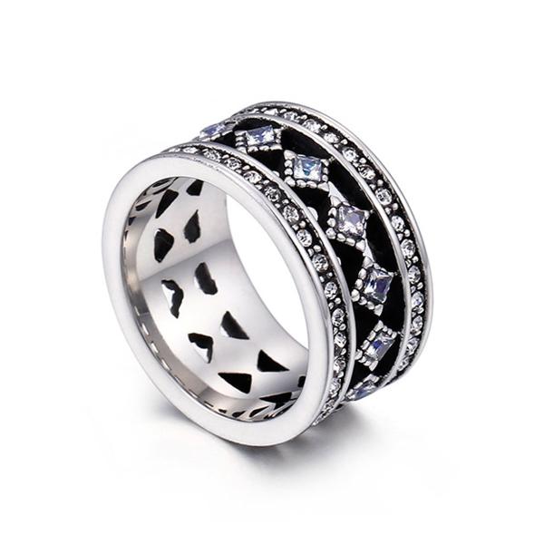 指輪 リング[ラッピング対応] PW 精良SUS316L製 ダイヤCZ シルバー銀色 欧米王 キラキ...