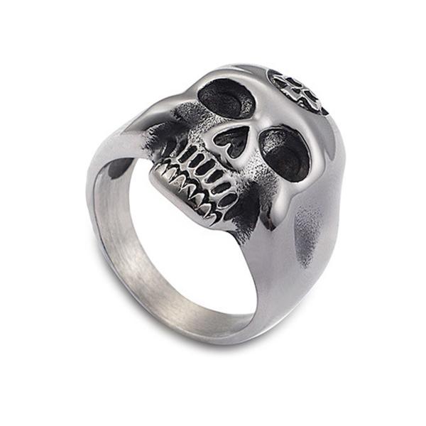 指輪 リング[ラッピング対応] PW 精良SUS316L製 シルバー銀色 髑髏 スカル skull ...