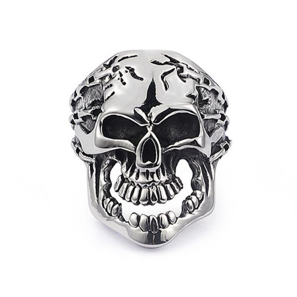 指輪 リング[ラッピング対応] PW 精良SUS316L製 シルバー銀色 髑髏 スカル skull ...