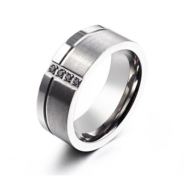 指輪[ラッピング対応] PW 精良SUS316L製 ダイヤCZ ゴールド金 シルバー ブラック シン...