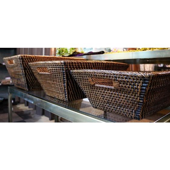 ラタンランドリーＢＯＸ（Ｍ・横長）　アジアン　バリ　雑貨　