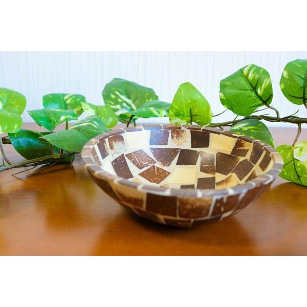 ココナッツ 玄関 リビング 鍵入れ シェル小物入れ（茶×白）bali バリ島 アジアン バリ 雑貨　