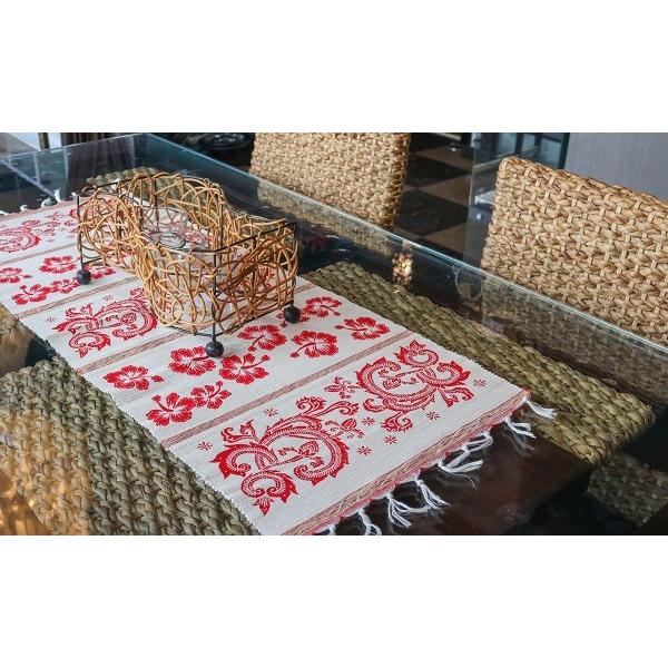 ロング　ランチョンマット　（赤・青・140ｃｍ）　アジアン　バリ　雑貨　