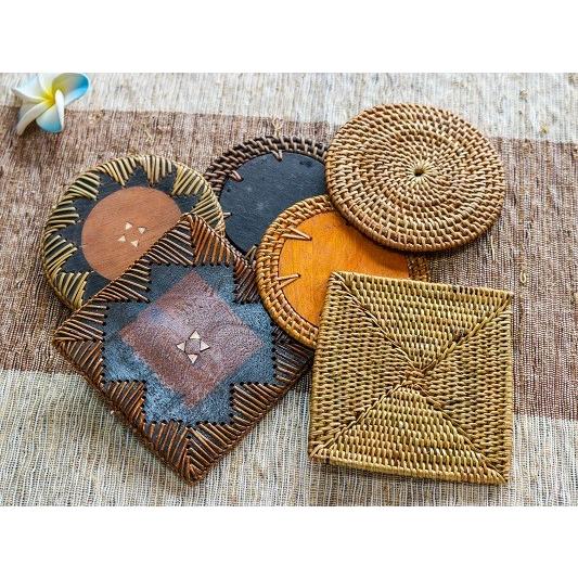 アタ　コースター （7種類）　アジアン　バリ　雑貨