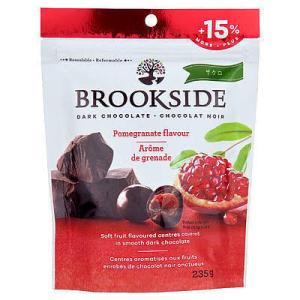 輸入菓子 チョコレート ブルックサイド ダークチョコレート ポメグラネイト （ ザクロ ） 235g