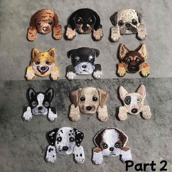 ワッペン　犬　いぬ　刺繍　アイロン　ハンドメイド　手芸　アップリケ