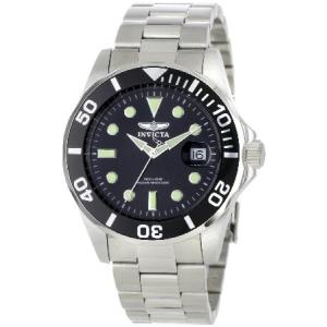 Invicta Men's 0590 Pro Diver Collection Black Dial Stainless Steel Watch｜pyonkichishouten