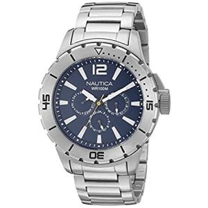 特別価格時計 Men Nautica N19568G Stainless Steel Case and Bracelet Blue Dial Day and 好評販売中｜pyonkichishouten