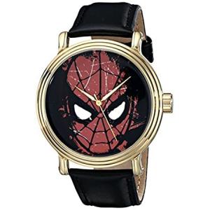 特別価格Marvelメンズスパイダーマンanalog-quartz Watch Black Leather/Black好評販売中｜pyonkichishouten