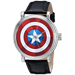 特別価格Marvel メンズ W001770 アベンジャーズ キャプテンアメリカ アナログクォーツ ブラック 腕時計好評販売中｜pyonkichishouten