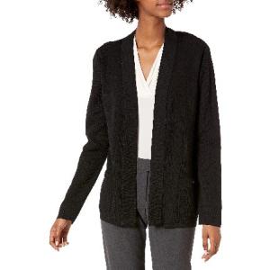 Anne Klein Women's 2 Pocket Malibu Cardigan, Black, Medium｜pyonkichishouten