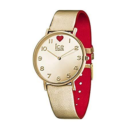 特別価格Ice-Watch Women&apos;s Love 013376 Gold Leather Qua...