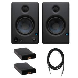 PreSonus Eris E4.5 Hi-Definition 2-Way 4.5" Nearfield Monitors (Pair) with (2) Isolation Pad for Studio Monitor ＆ 10-Feet Instrument Cable, 6mm Woven｜pyonkichishouten