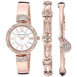 Anne Klein Women's Premium Crystal Accented Watch and Bracelet Set｜pyonkichishouten