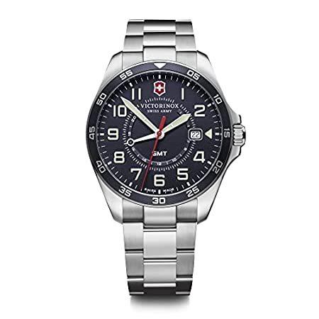 特別価格Victorinox FieldForce GMT ブルーダイヤル、シルバーSSTブレスレッ...