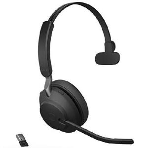 Jabra Evolve2 65 MS Wireless Headset with Link380a, Mono, Black - Wireless Bluetooth Headset for Calls and Music, 37 Hours of Battery Life, Passive No｜pyonkichishouten