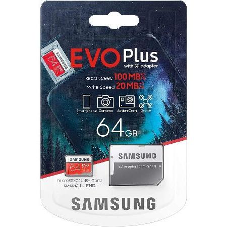 64GB microSDXCカード マイクロSD Samsung サムスン EVO Plus Cla...