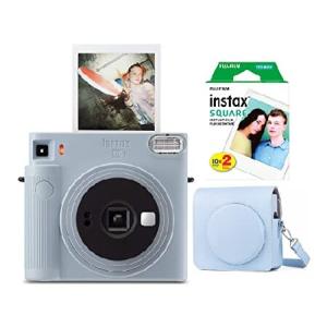 Fujifilm Instax Square SQ1 Instant Camera (Glacier Blue) Bundle with Square Film Twin Pack (20 Exposures) and Square Camera Case (3 Items)