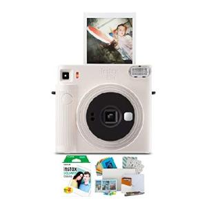 Fujifilm Instax Square SQ1 Instant Camera (Chalk White) Bundle with Fujifilm Instax Square Film Twin Pack (20 Exposure) and Photobox Keepsake Accessor