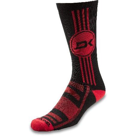 Dakine Singletrack Crew Sock, Black/Red, M/L