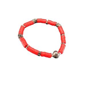 Invicta Men ＆ Women Authentic Jewelry Rubber Stretchable Red ＆ Silver Bracelet 35970｜pyonkichishouten