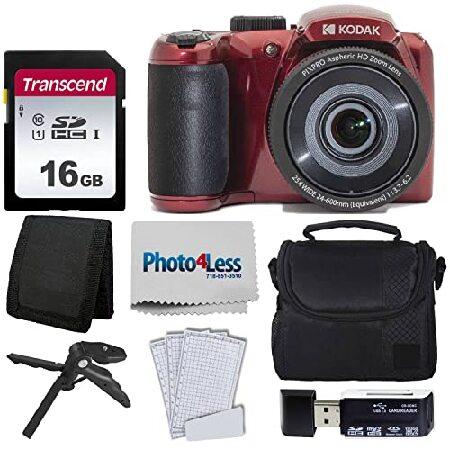 Kodak PIXPRO AZ255 Digital Camera (Red) + Point ＆ ...