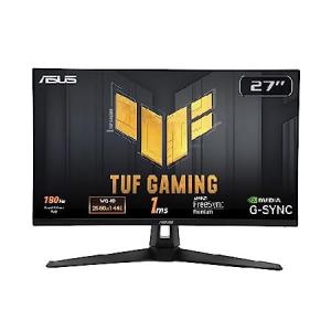 ASUS TUF Gaming 27” 1440P HDR Monitor (VG27AQ3A) - QHD (2560 x 1440), 180Hz, 1ms, Fast IPS, 130% sRGB, Extreme Low Motion Blur Sync, Speakers, Freesy
