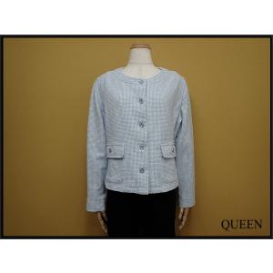 新品タグ　未使用　大きいサイズ42 ローズティアラ　ノーカラージャケット Rose Tiara ノーカラージャケット・46△ローズティアラ/大きいサイズ