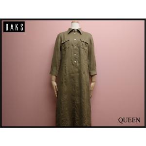 DAKS シャツワンピース・40▽ダックス/リネン/23*6*1-11 : QUEEN