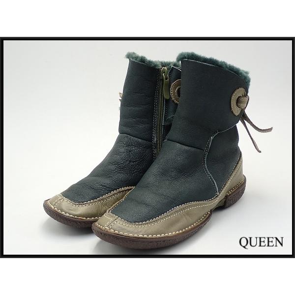 Hina JS Company ムートンブーツ・22.5cm EEE★ヒナ/グリーン 緑/レディース...