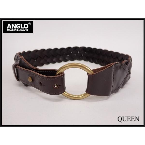 ANGLO レザーベルト・80★アングロ/英国製 イングランド製/茶/24*4*2-8