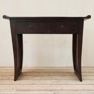 チーク無垢材 折りたたみテーブル50SQ スクエア 四角 アジアン家具 机