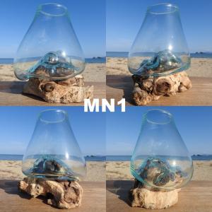流木ガラス MN 選べる 吹きガラスと天然木の...の詳細画像1