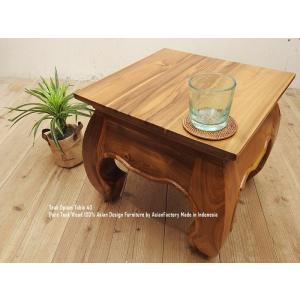 ラウンドテーブル 60cm R 円卓 オールドチーク無垢材 アジアン家具