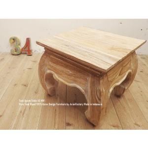 ラウンドテーブル 60cm R 円卓 オールドチーク無垢材 アジアン家具