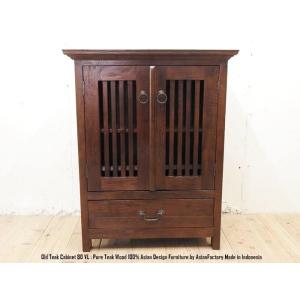 オールドチーク無垢材 4段ラック 幅80cm×高さ100cm オープンラック