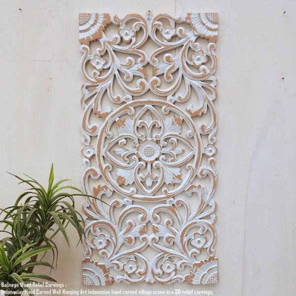 レリーフ 40cm×80cm C 長方形 WW アートパネル ウッドレリーフ 木彫り 彫刻アート 欄...